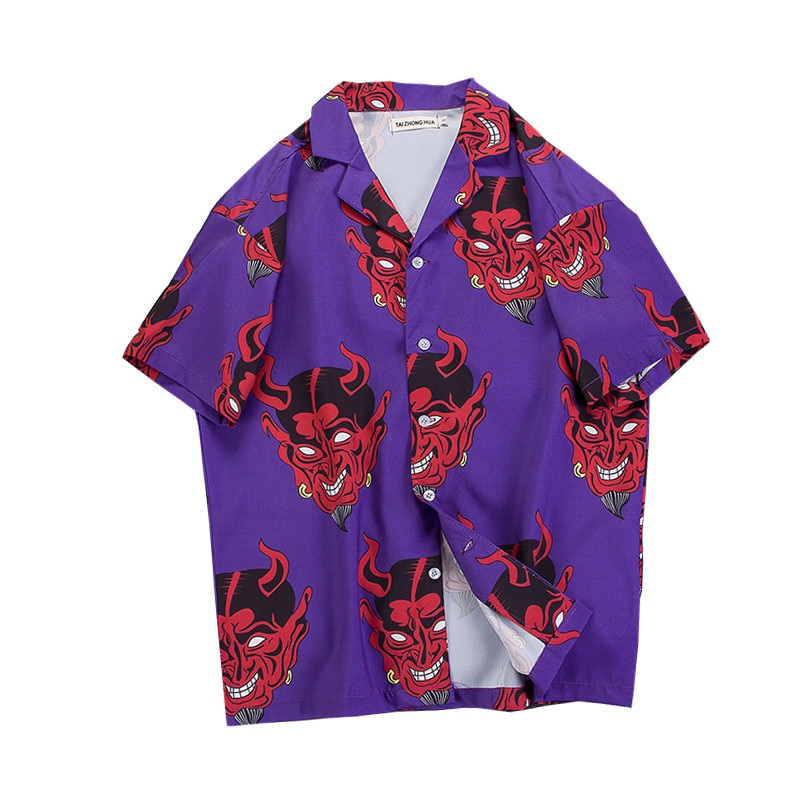 Red Devil Printed Party Men's Shirt - Gee Moda